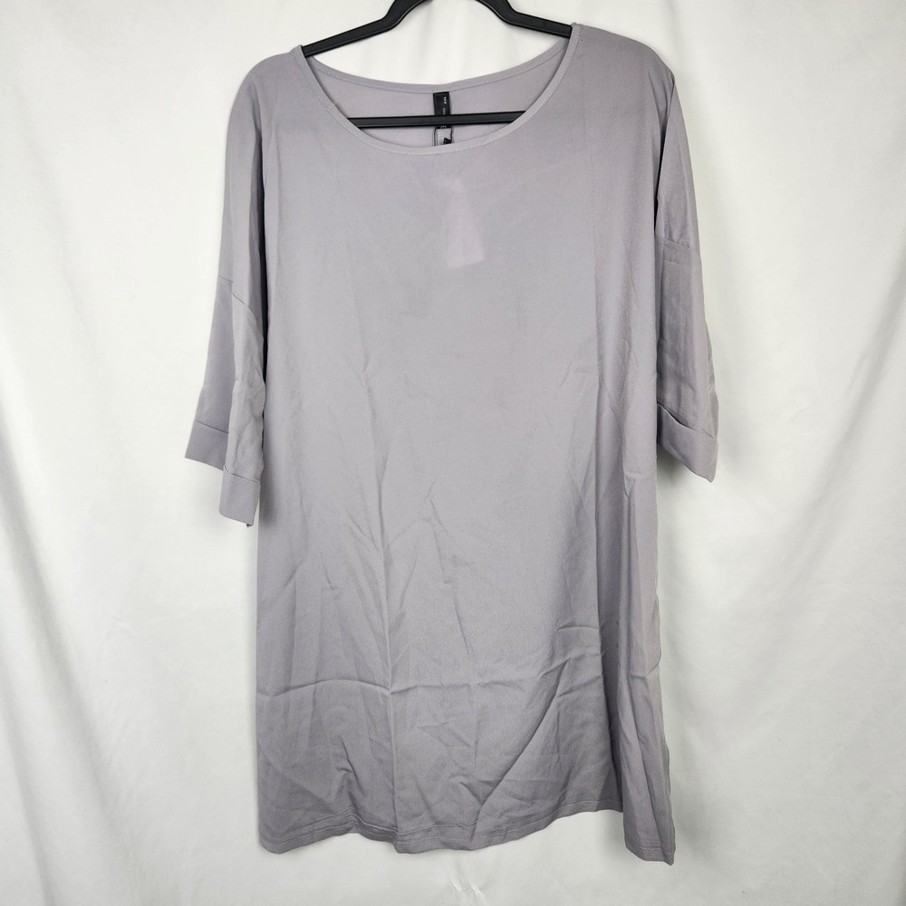 NWT‎ Zanzea Collection Womens Tunic Short Sleeve Size 4XL Gray Lightweight